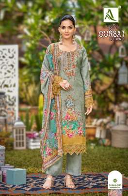 Alok Qurbat Vol 2 Catalog Party Wear Jam Cotton Embroidery Women Dress Materials 