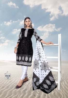 Keval Fab  Alija Black And White Heavy  Karachi Cotton Suits â€“ Women Suits Wholesale