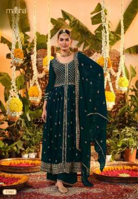 Maisha Zeynep Catalog Heavy Georgette Embroidery Work Elegant Salwar Suits