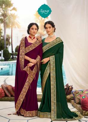 Saroj Ishita Festive Wear Vichitra Silk Sarees catalog 