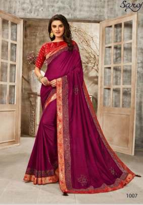 Saroj Laila Vichitra Silk Festive Wear Saree catalog 