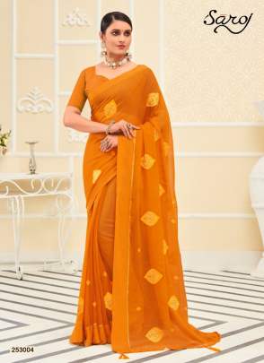 Saroj Ragini Fancy Wear Designer Chiffon Sarees Catalog