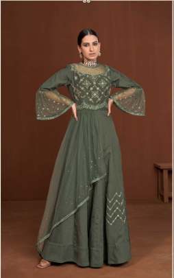 Vamika Amorina Vol 7 Catalog Heavy Exclusive Wear Muslin Silk Long Gowns 