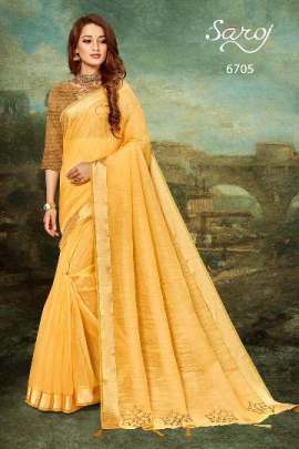 Yellow Soft Cotton Designer Saree Buy Online Surat Wholesale