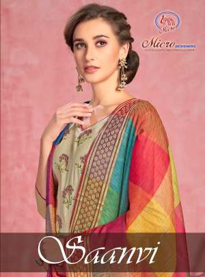 Micro Saanvi Pure Glace Cotton Designer Salwar Suit Collection