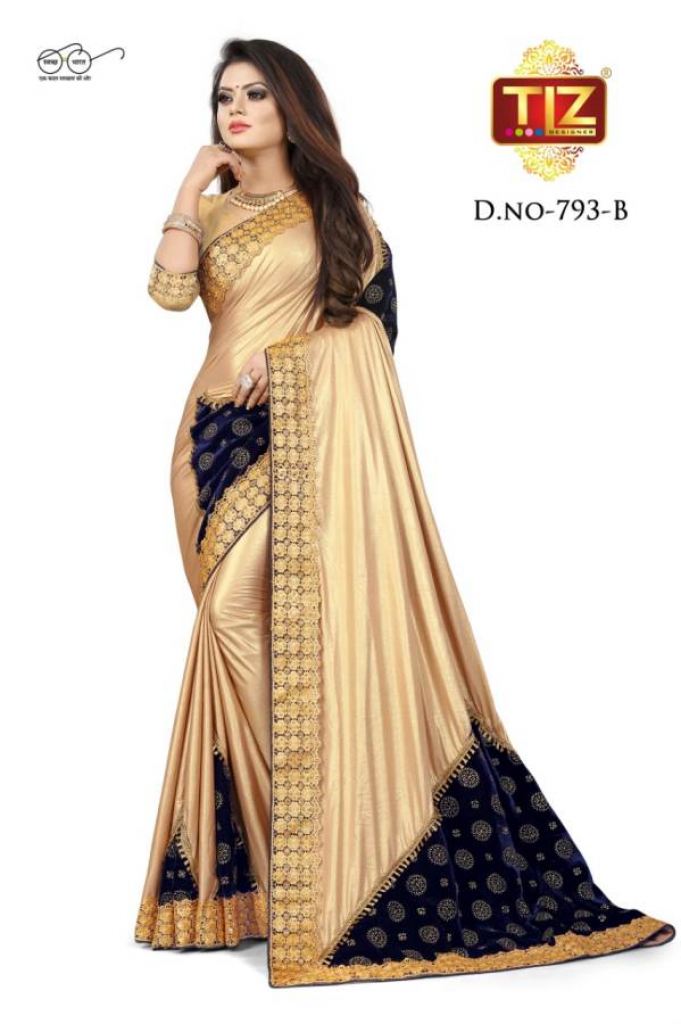 TIZ 793 FANCY SILK BASE HEAVY BORDER & PALLU DESIGNER