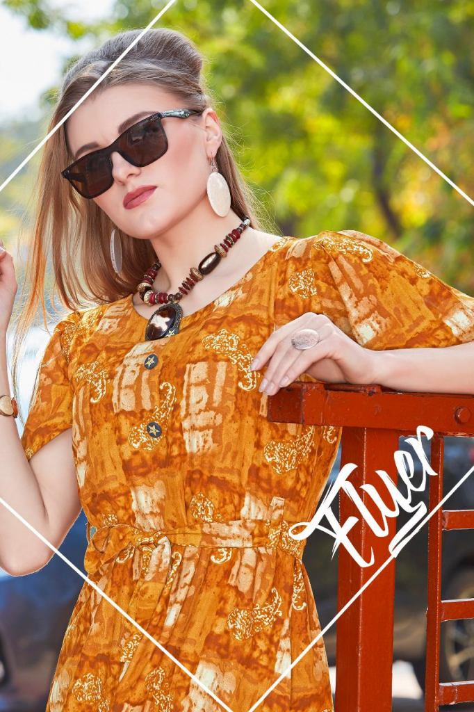 TRENDY FLYEER HEAVY RAYON PRINTED FROCK STYLE