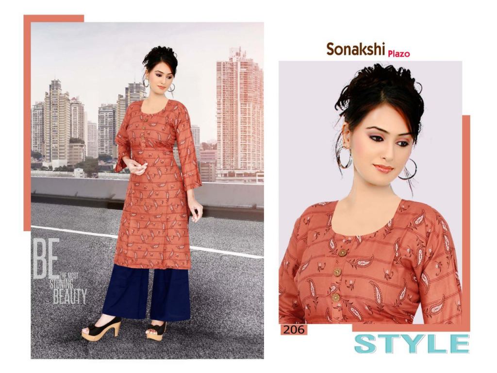 PLAZO POINT RAGGA DESIGNER RAYON KURTI WITH FANCY PALAZZO AT WHOLESALE  PRICE  Bandhani Palace